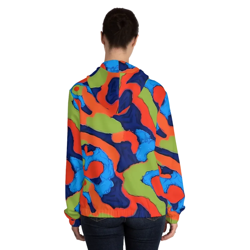 Prism Melt on Women's Full-Zip Hoodie — Back On Person
