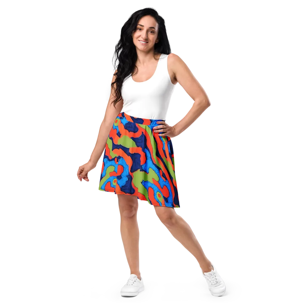 Prism Melt on Skater Skirt — Front