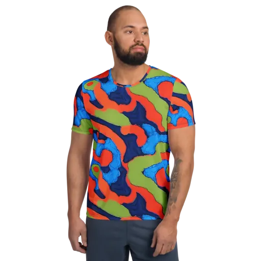 Prism Melt on a Men's Athletic T-Shirt