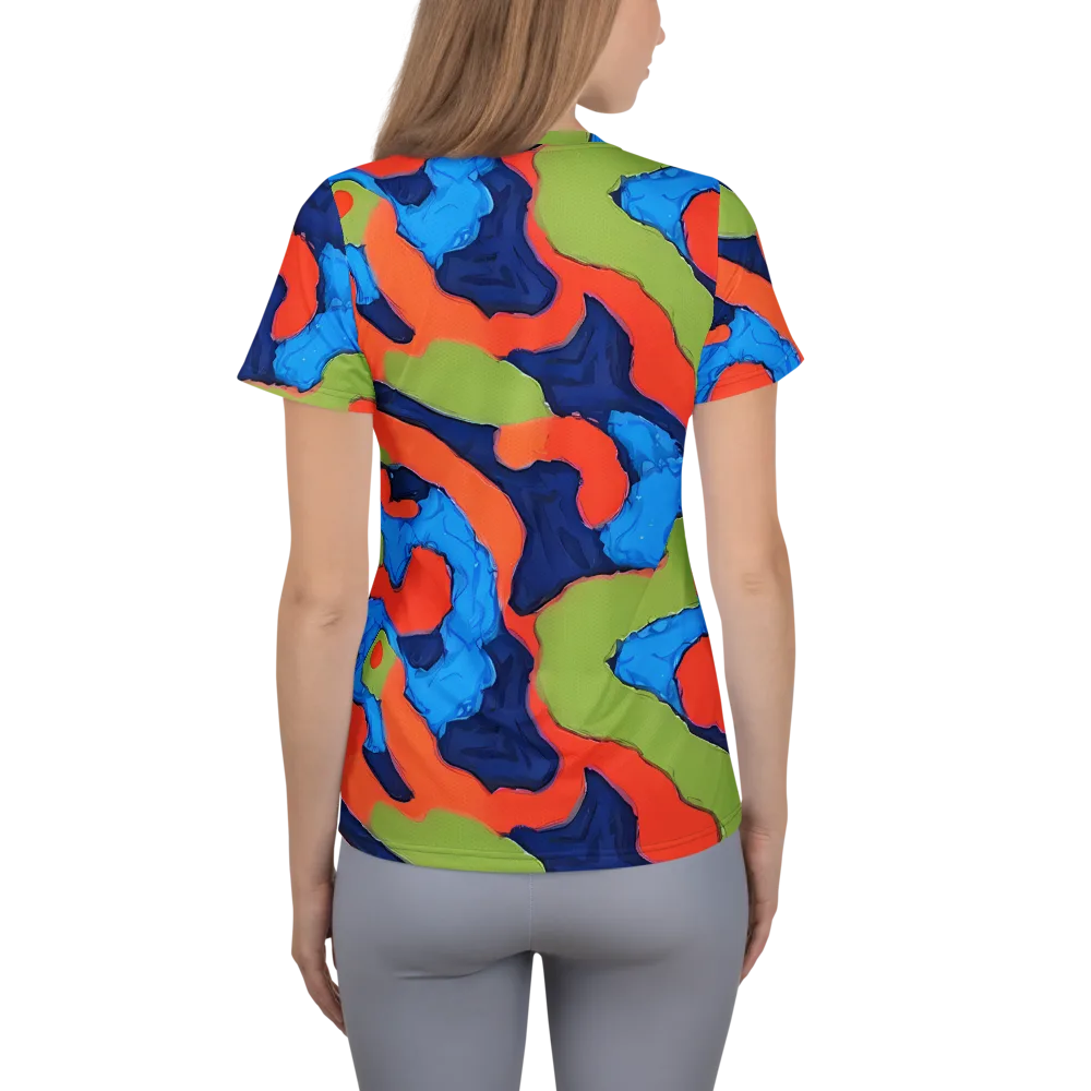 Prism Melt on Women's Athletic T-Shirt — Back