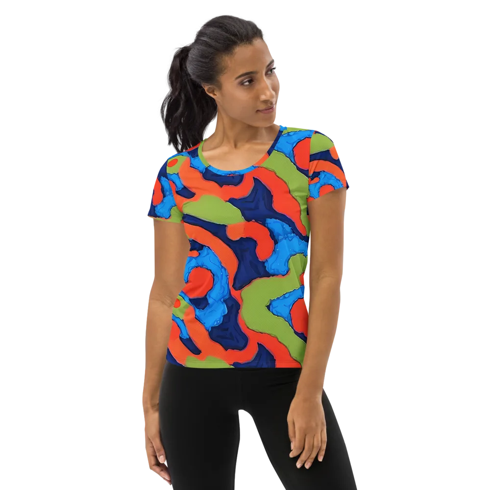 Prism Melt on Women's Athletic T-Shirt — Front