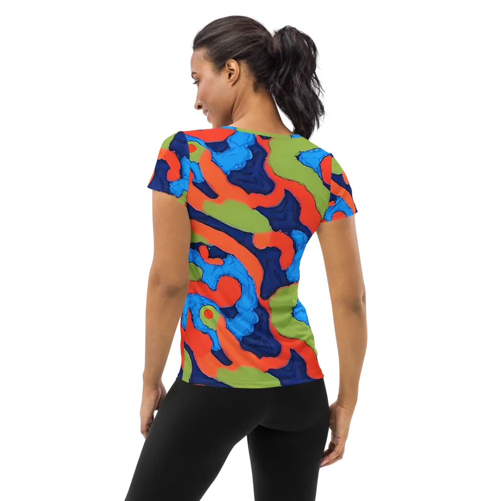Prism Melt on Women's Athletic T-Shirt — Back