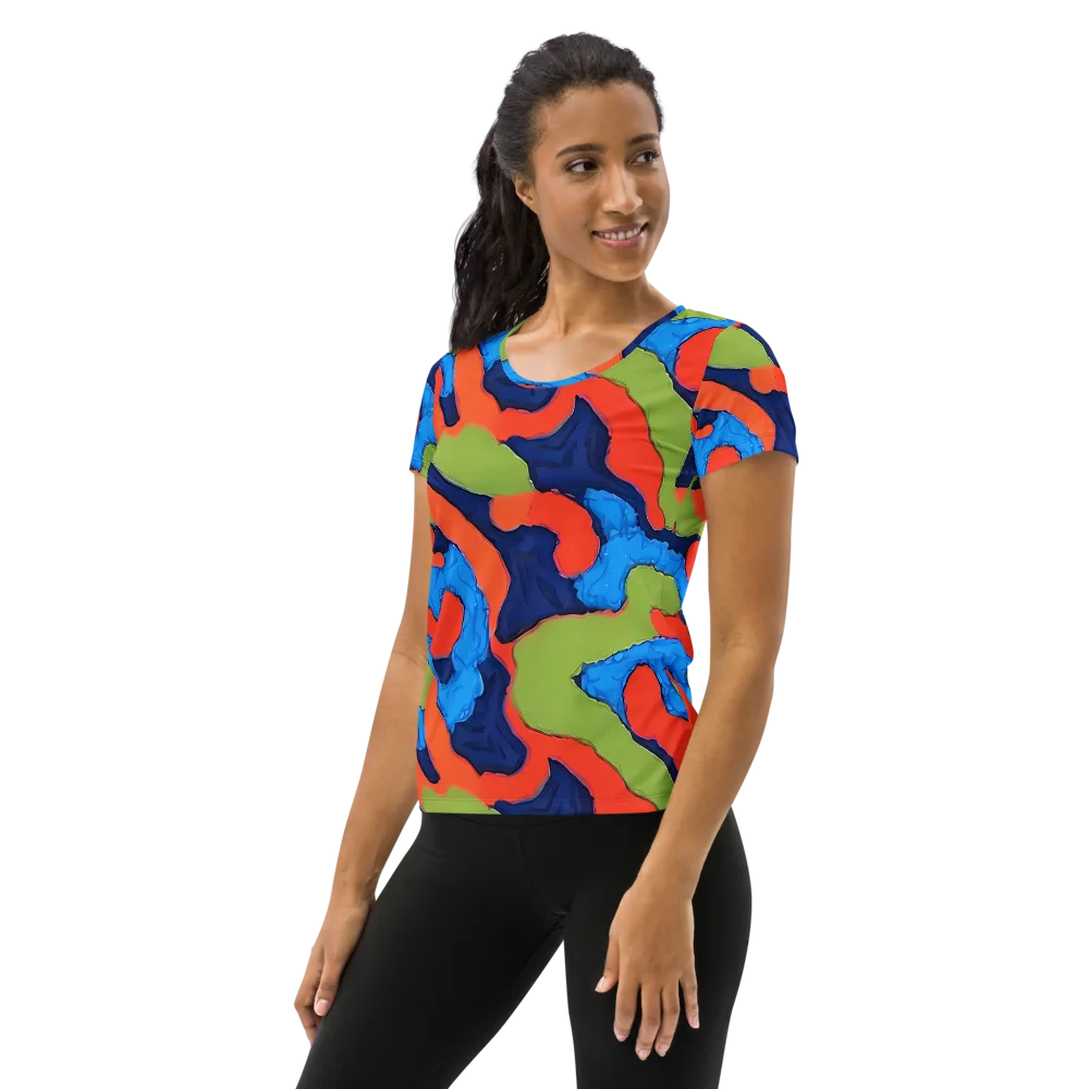 Prism Melt on Women's Athletic T-Shirt — Left