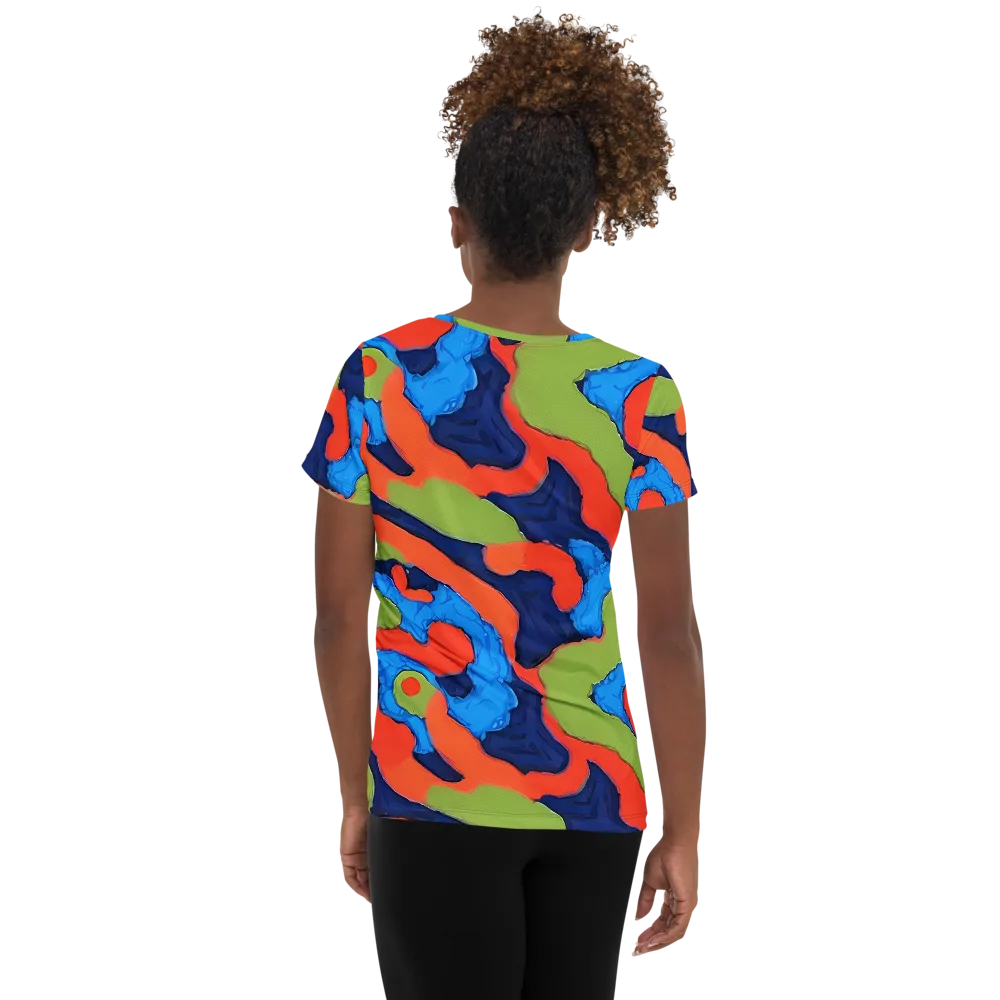 Prism Melt on Women's Athletic T-Shirt — Back