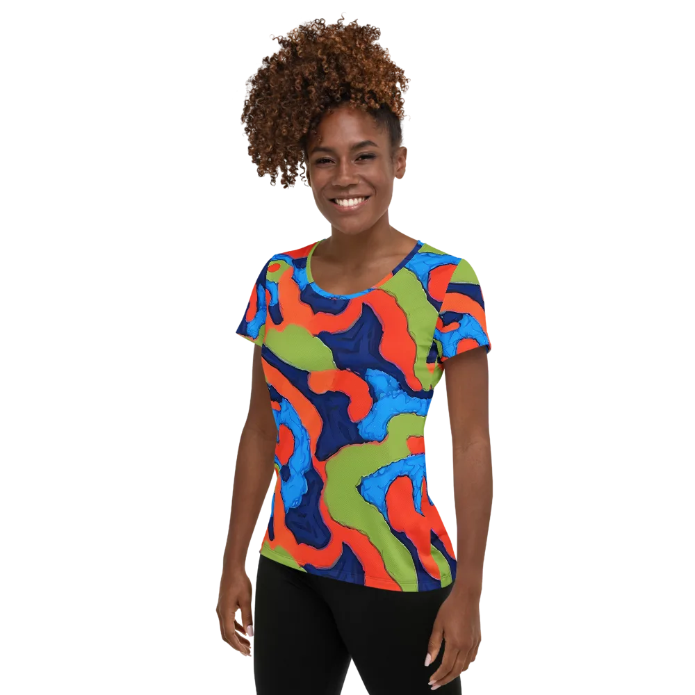 Prism Melt on Women's Athletic T-Shirt — Left