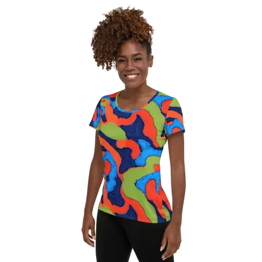 Prism Melt on a Women's Athletic T-Shirt