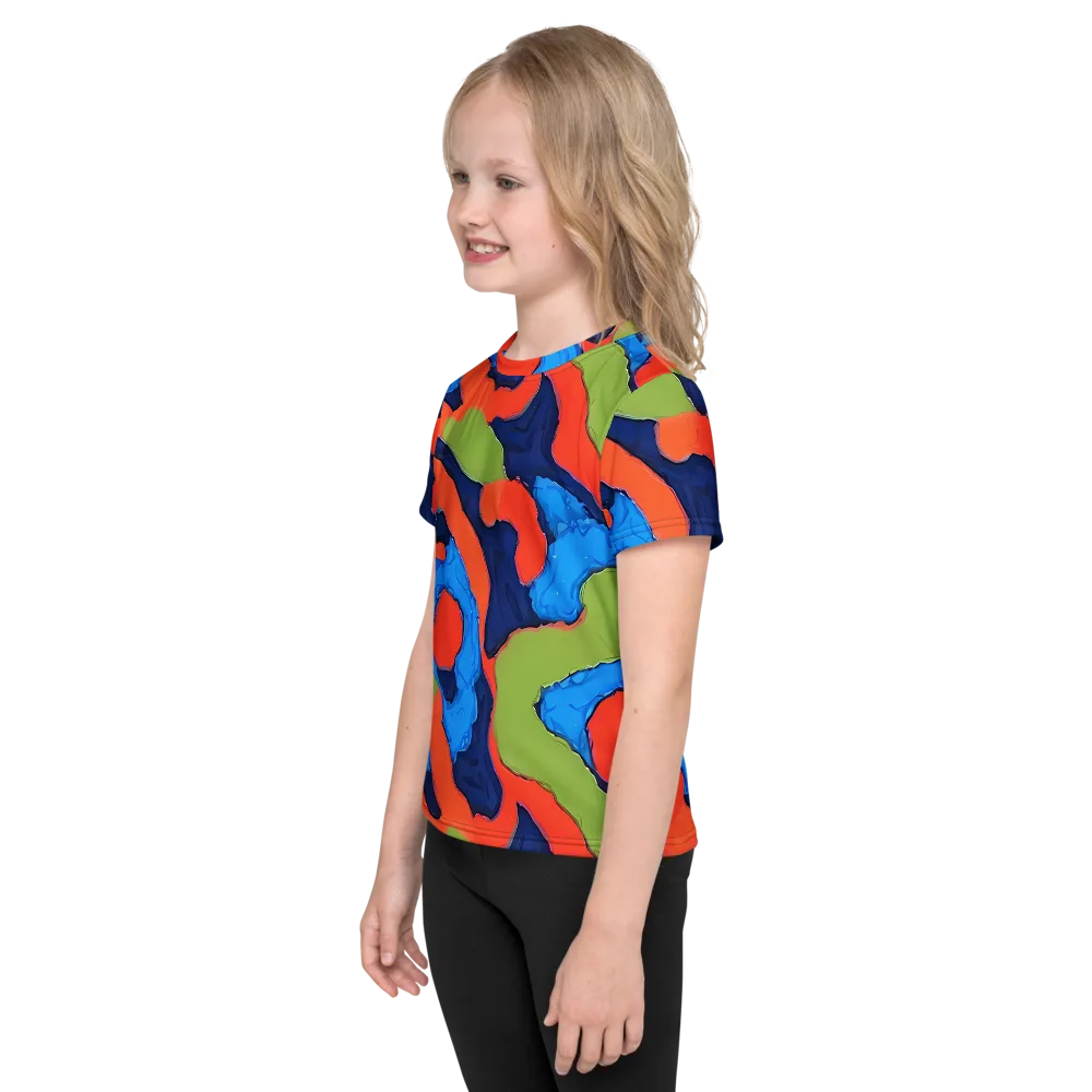 Prism Melt on Kids Crew Neck T-Shirt — Left