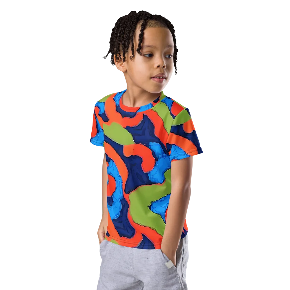 Prism Melt on Kids Crew Neck T-Shirt — Left Front