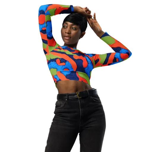 Prism Melt on a Long Sleeve Crop Top