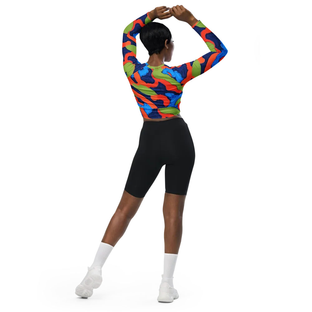 Prism Melt on Long Sleeve Crop Top — Back