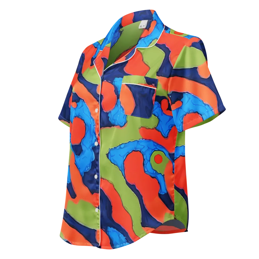 Prism Melt on Women's Short Sleeve Pajama Top — Left Front