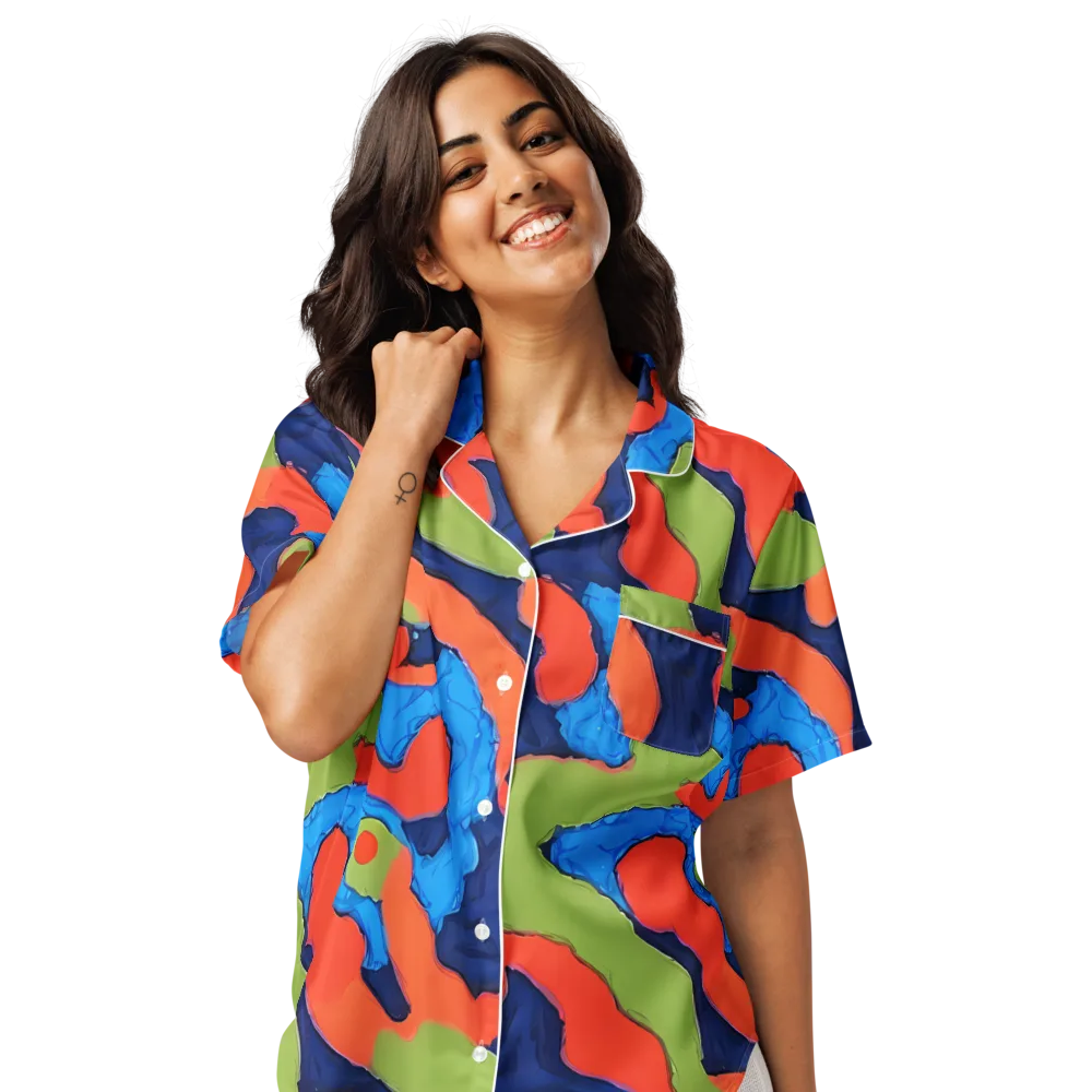Prism Melt on Women's Short Sleeve Pajama Top — Front