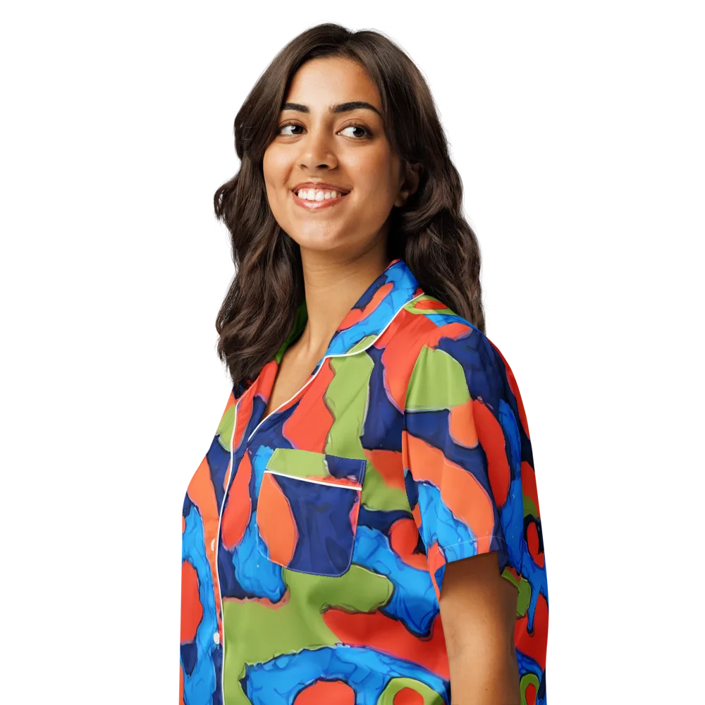 Prism Melt on Women's Short Sleeve Pajama Top — Left Front