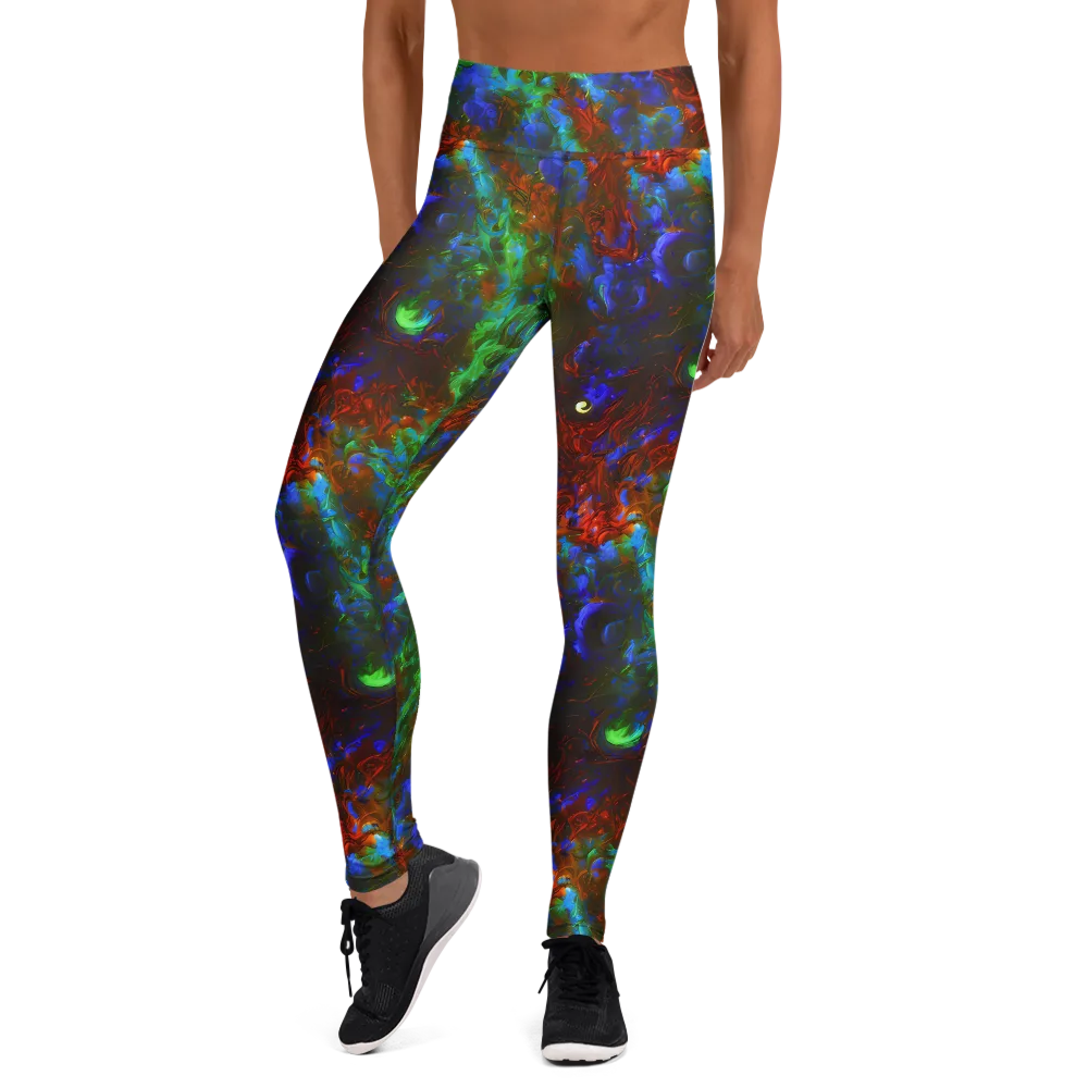 Prismatic Flame on Yoga Leggings — Front