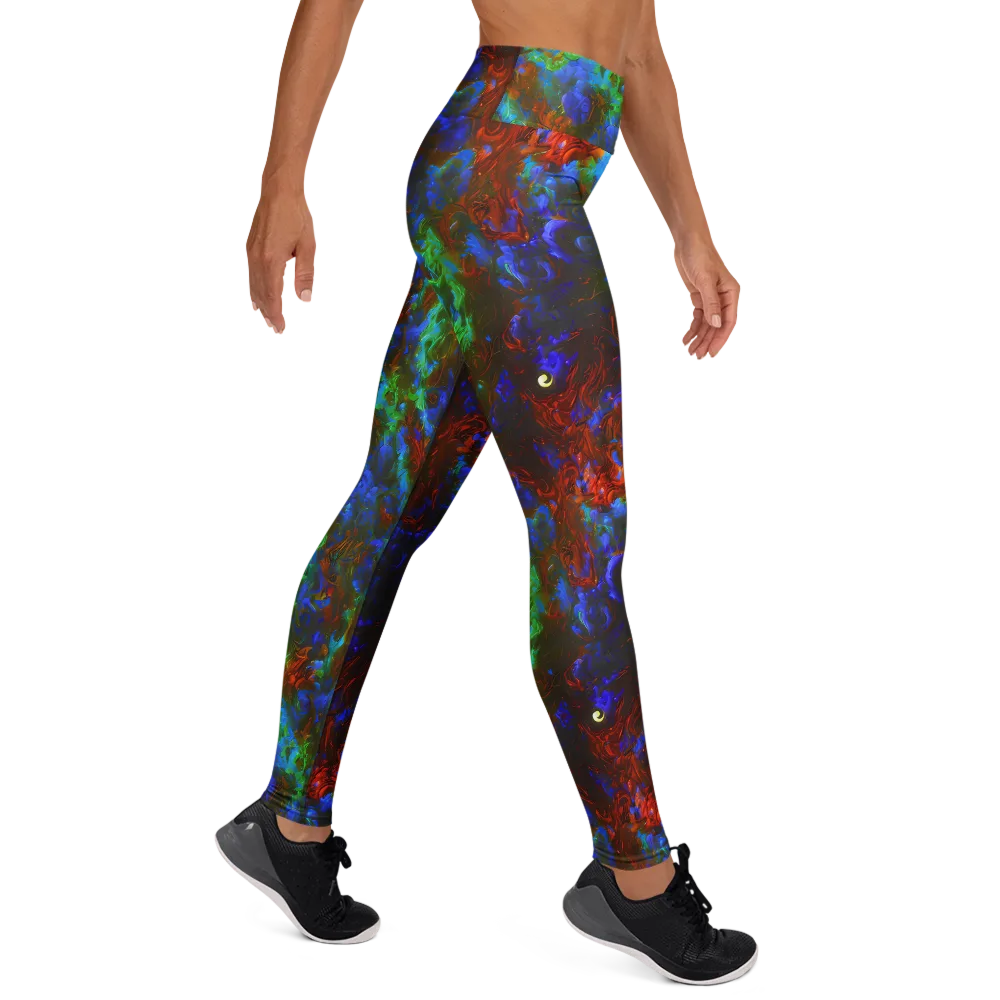 Prismatic Flame on Yoga Leggings — Right