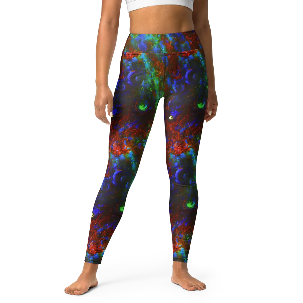 Prismatic Flame on Yoga Leggings — Front