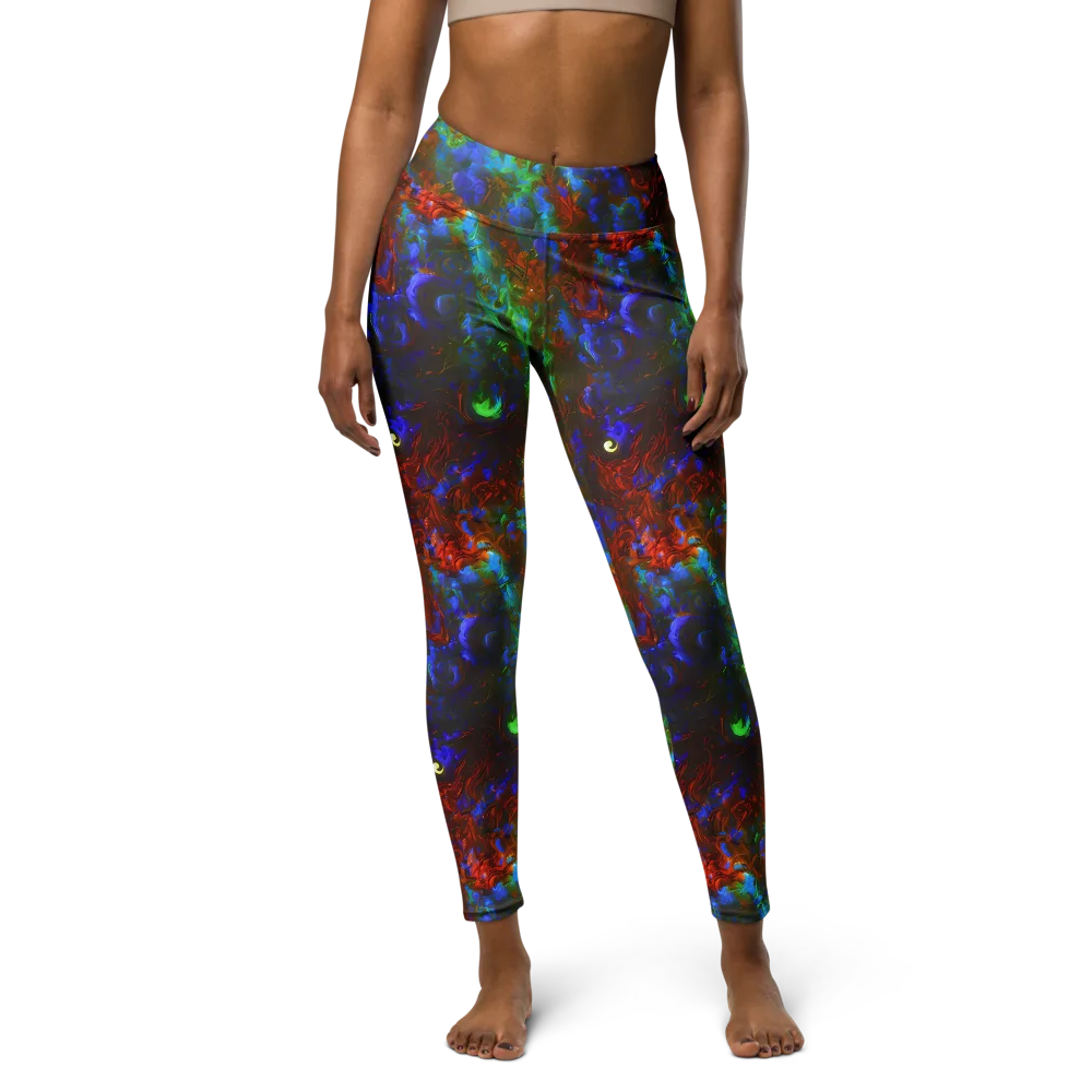 Prismatic Flame on Yoga Leggings — Front