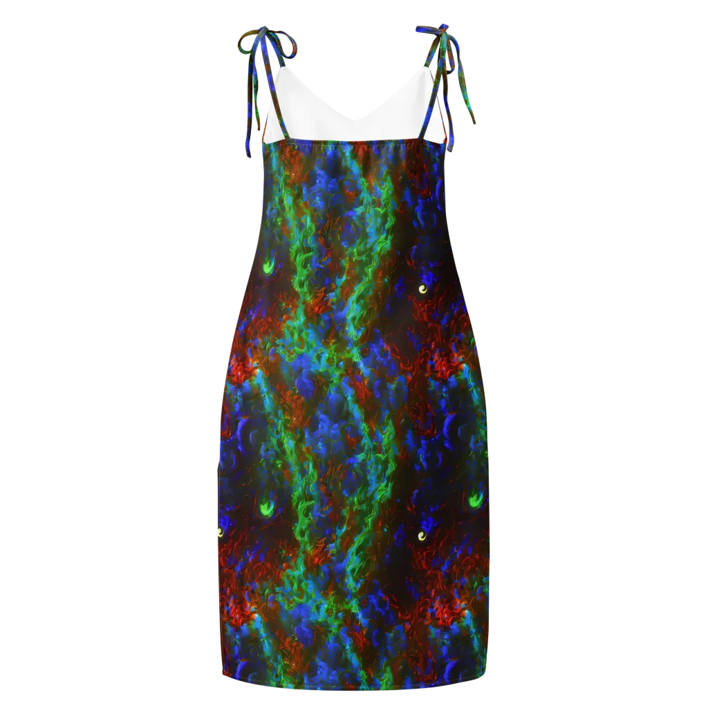 Prismatic Flame on Slip Dress — Back