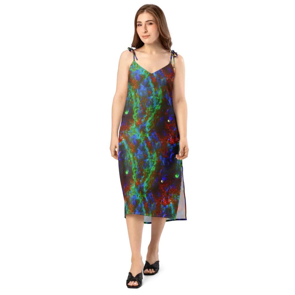 Prismatic Flame on Slip Dress — Front