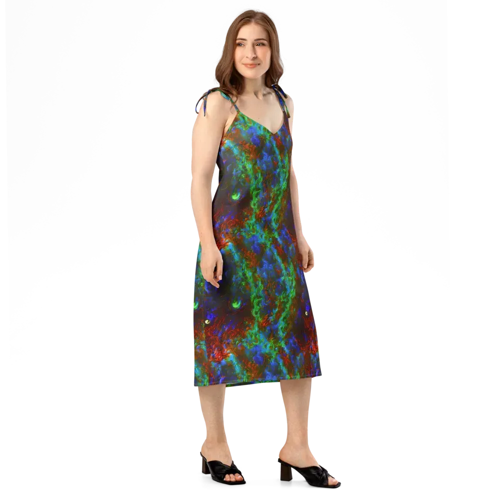 Prismatic Flame on Slip Dress — Right Front
