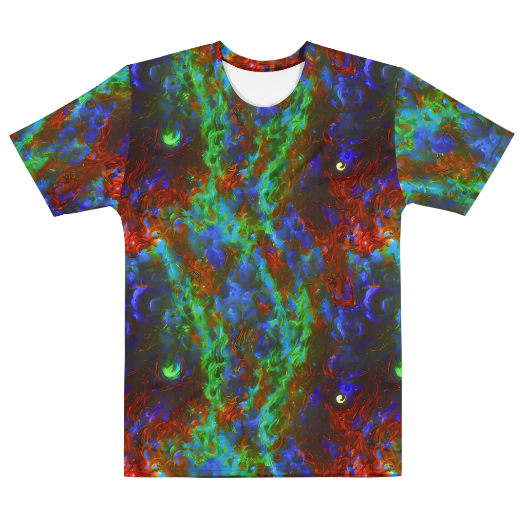 Prismatic Flame on Men's Cotton Crew Neck T-Shirt — Front