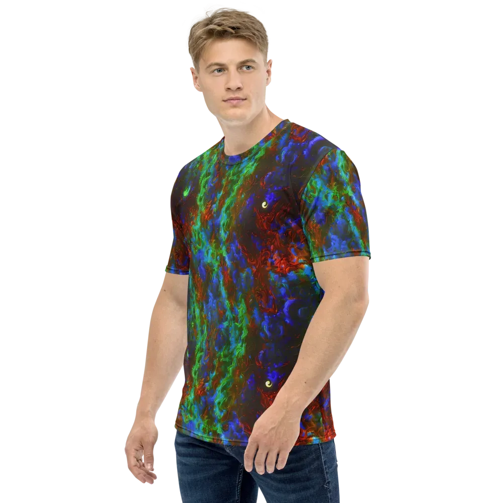 Prismatic Flame on Men's Crew Neck T-Shirt — Left