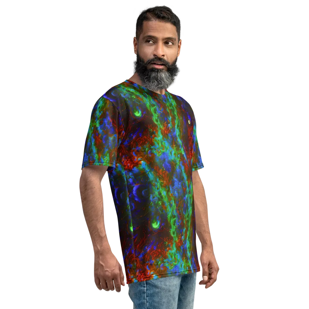 Prismatic Flame on Men's Crew Neck T-Shirt — Right