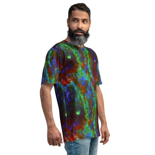 Prismatic Flame on a Men's Crew Neck T-Shirt