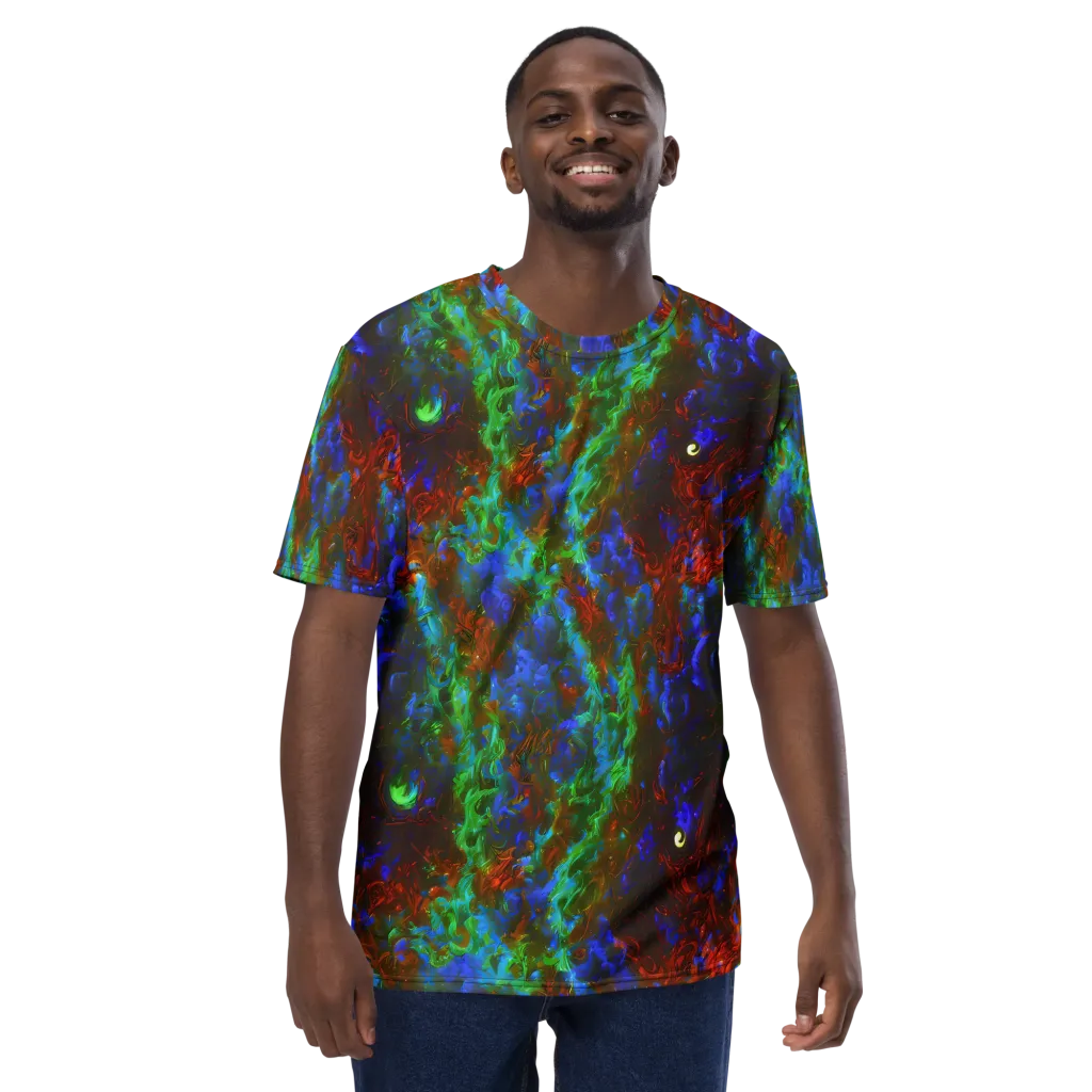 Prismatic Flame on Men's Crew Neck T-Shirt — Front