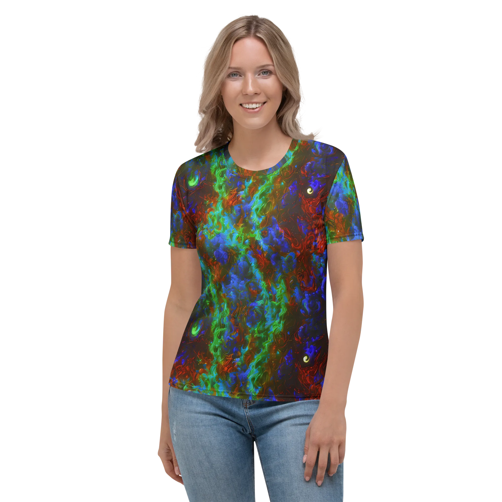 Prismatic Flame on Women's Crew Neck T-Shirt — Front