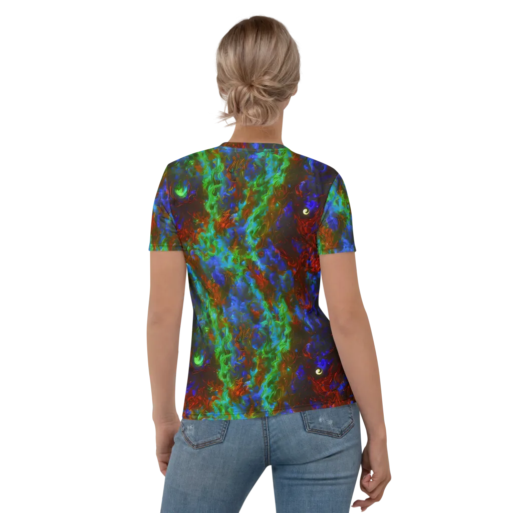 Prismatic Flame on Women's Crew Neck T-Shirt — Back