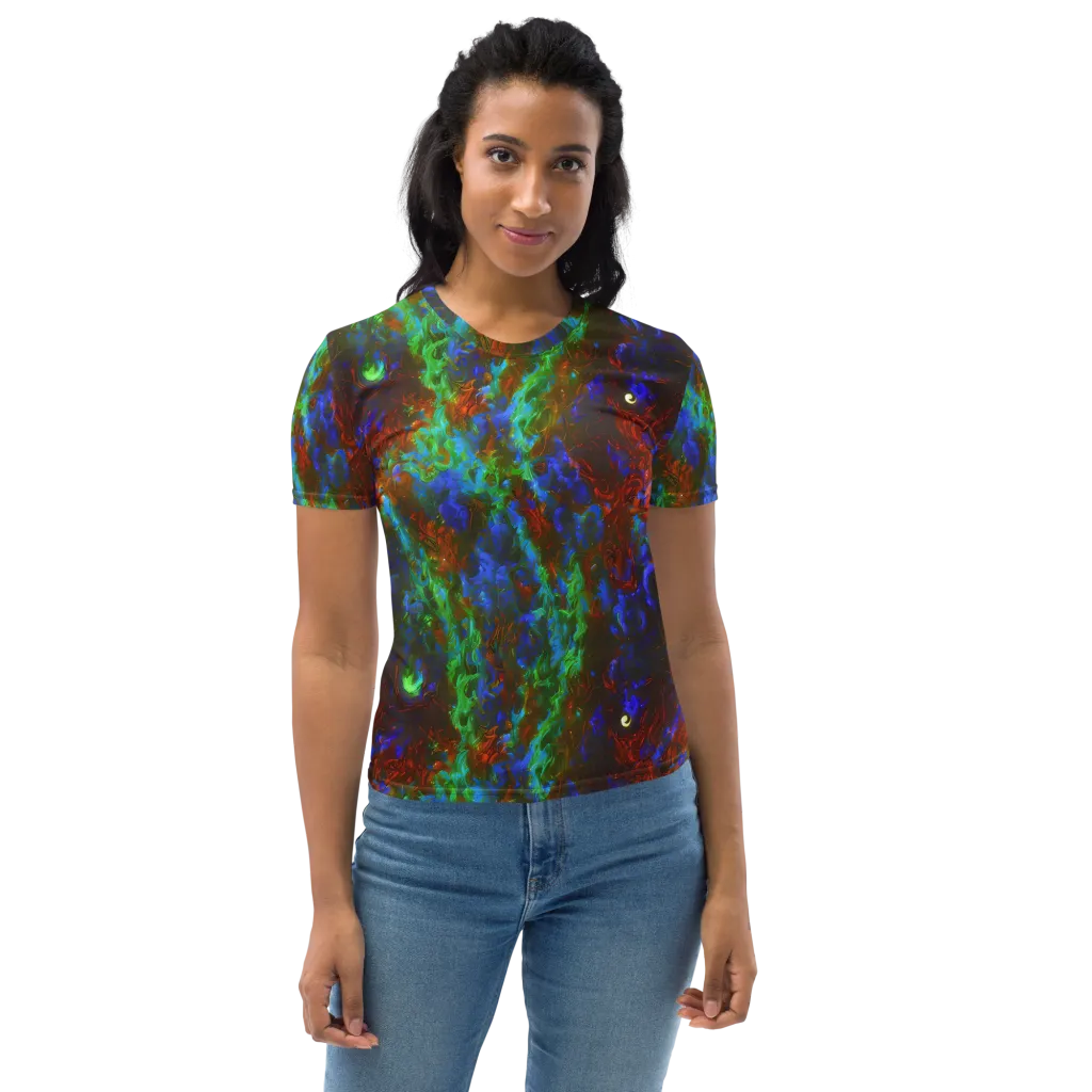 Prismatic Flame on Women's Crew Neck T-Shirt — Front