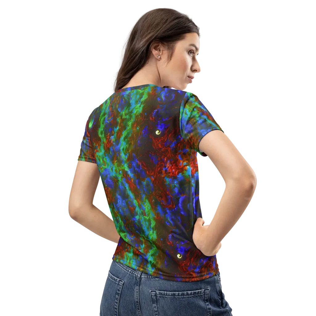 Prismatic Flame on Women's Crew Neck T-Shirt — Back