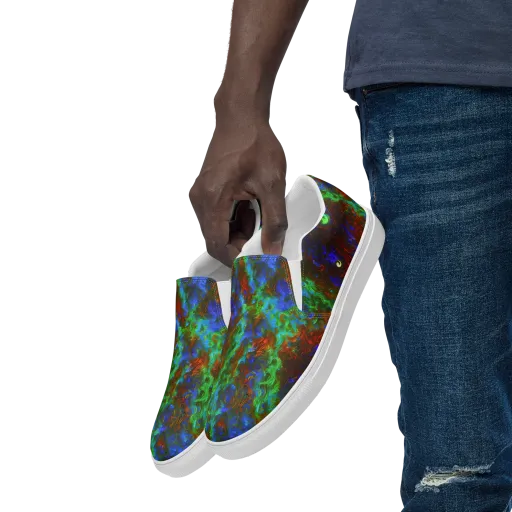 Prismatic Flame on a Men's Slip-On Canvas Shoes