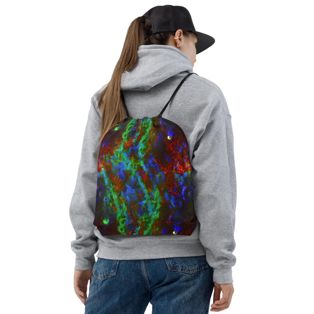 Prismatic Flame on Drawstring Bag — Front