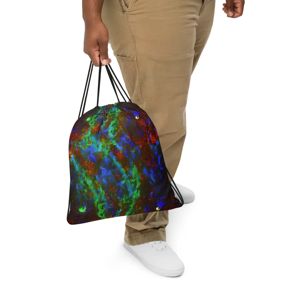 Prismatic Flame on Drawstring Bag — Front