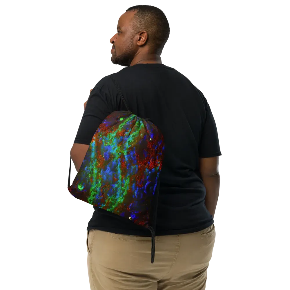 Prismatic Flame on Drawstring Bag — Front