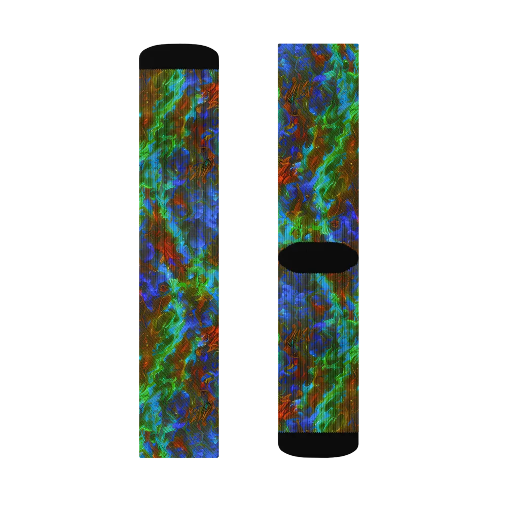 Prismatic Flame on Socks — Left Sock