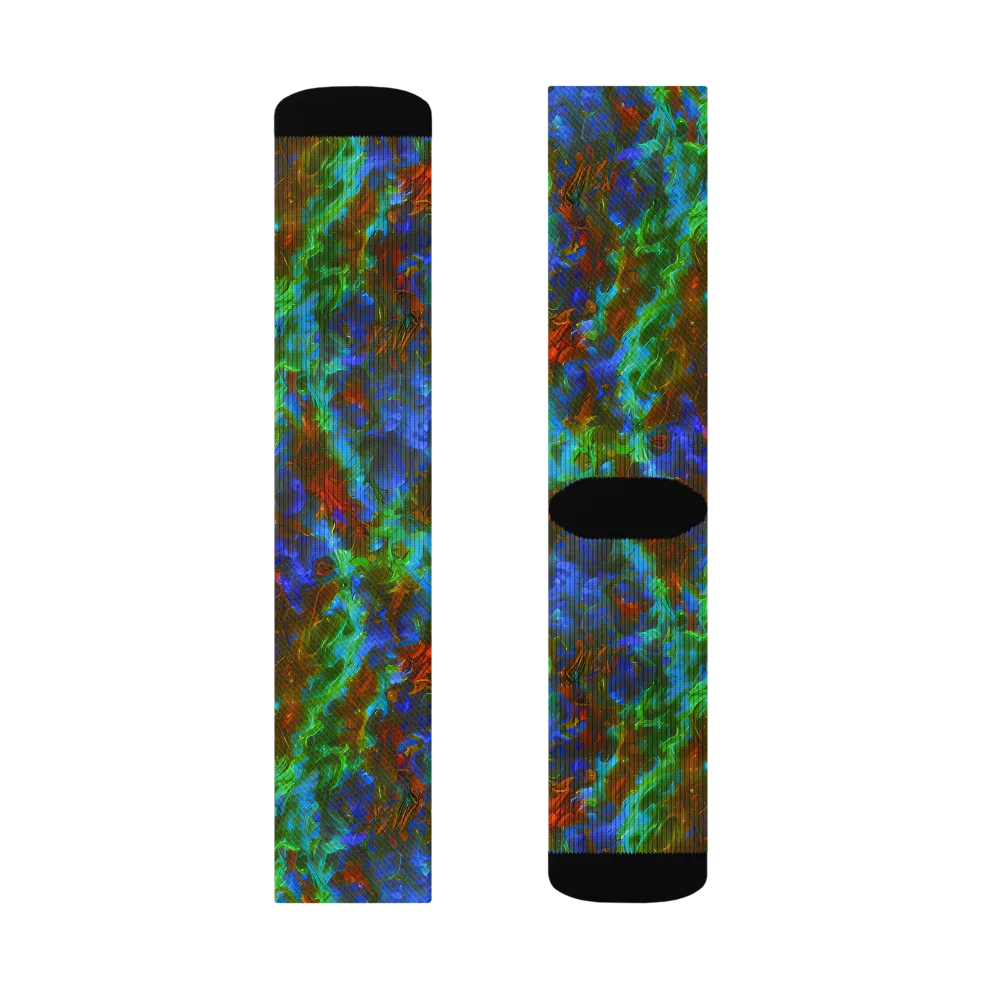 Prismatic Flame on Socks — Right Sock