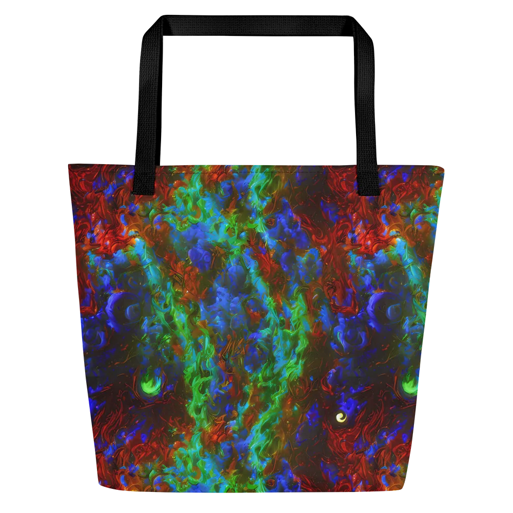 Prismatic Flame on Large Tote Bag W/ Pocket — Front