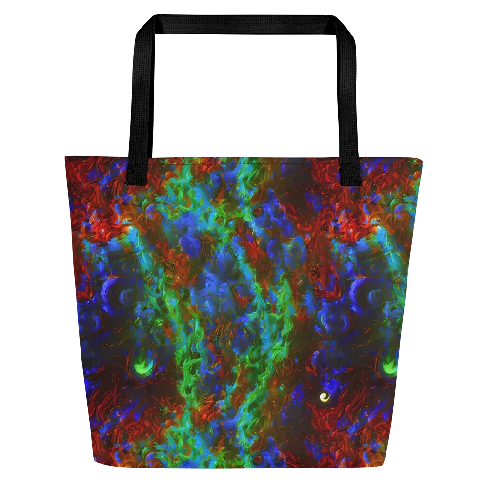 Prismatic Flame on Large Tote Bag W/ Pocket — Front