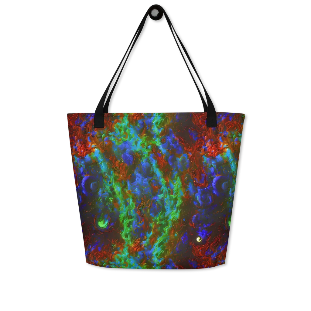 Prismatic Flame on Large Tote Bag W/ Pocket — Front