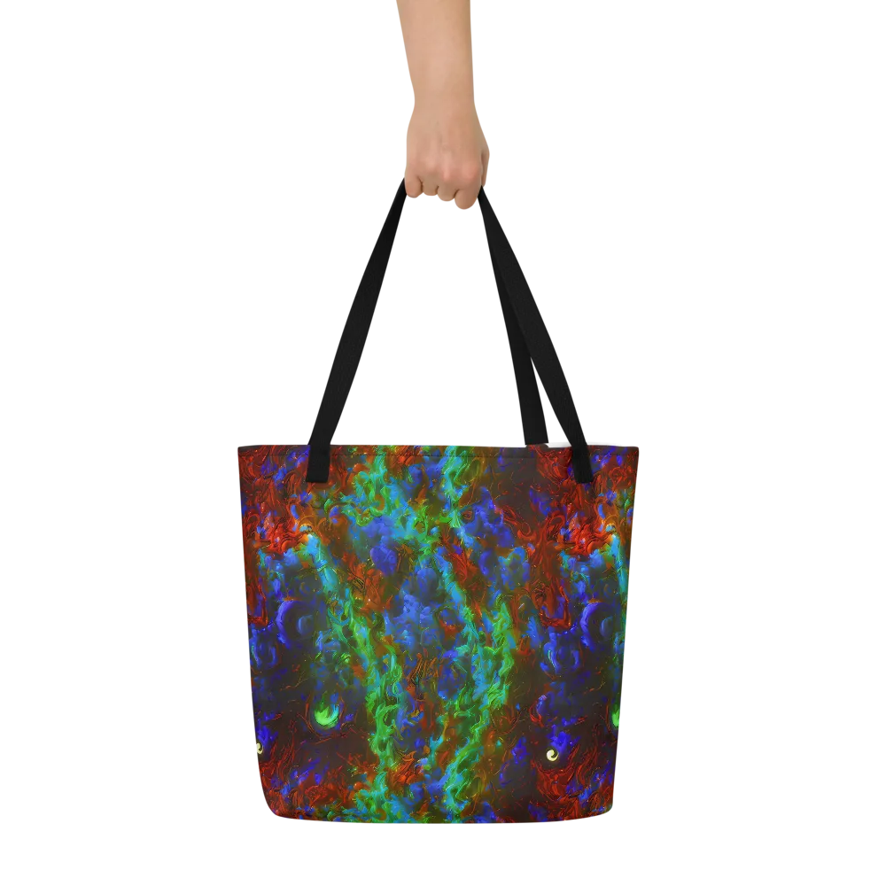 Prismatic Flame on Large Tote Bag W/ Pocket — Front