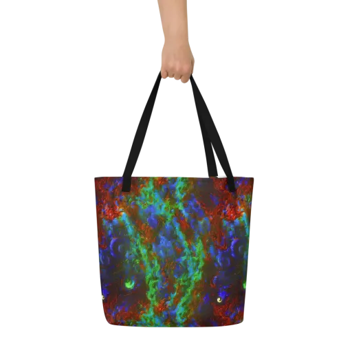 Prismatic Flame on a Large Tote Bag W/ Pocket
