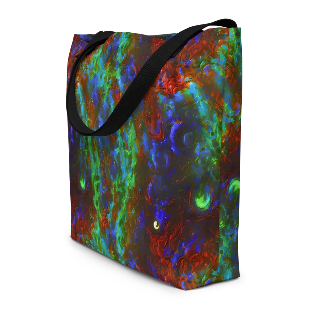 Prismatic Flame on Large Tote Bag W/ Pocket — Front