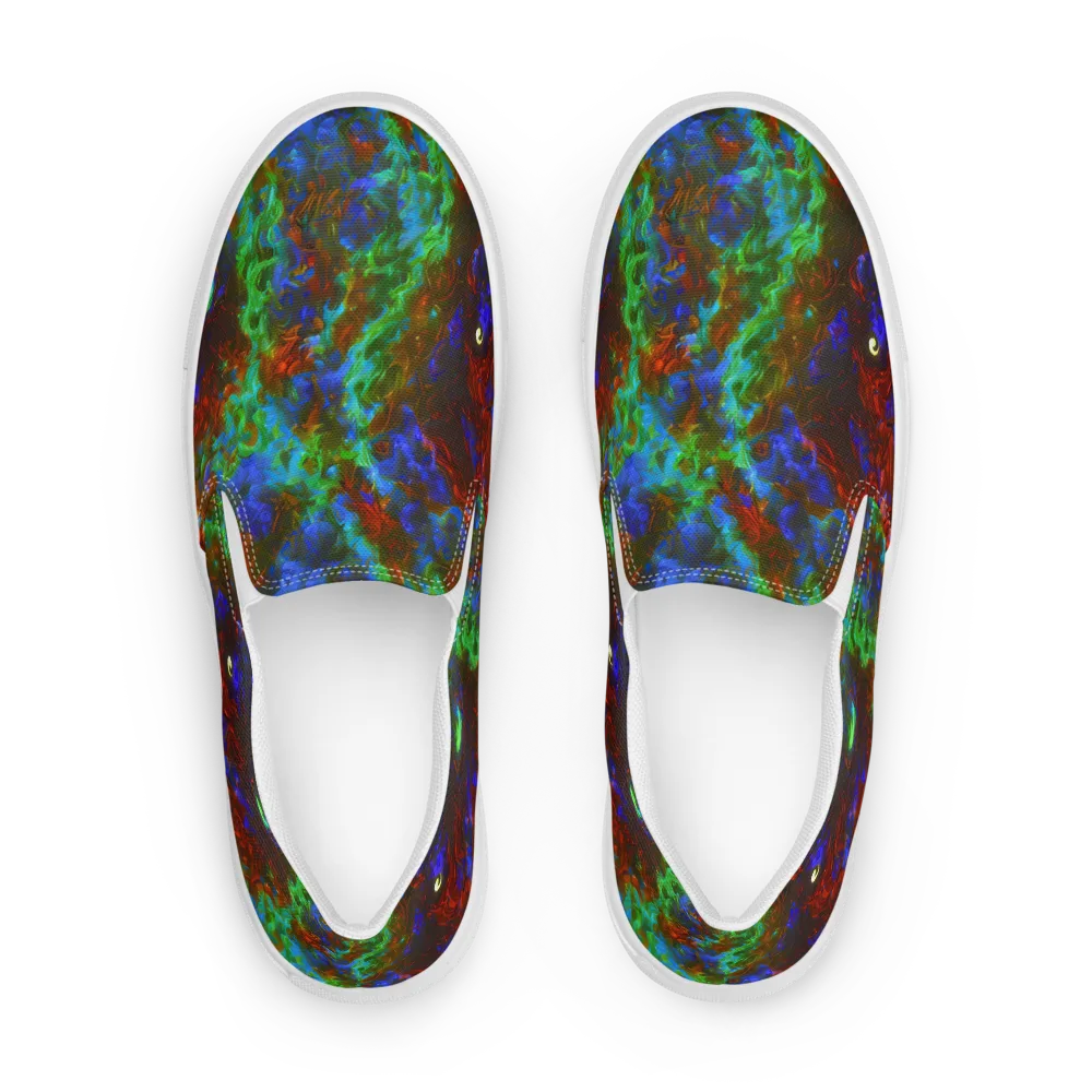 Prismatic Flame on Women's Slip-On Canvas Shoes — Front