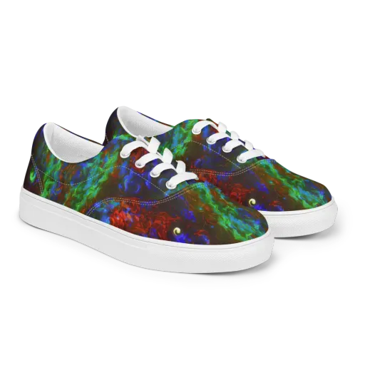 Prismatic Flame on a Men's Lace-Up Canvas Shoes