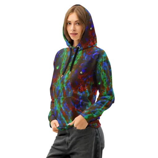 Prismatic Flame on a Cotton Hoodie