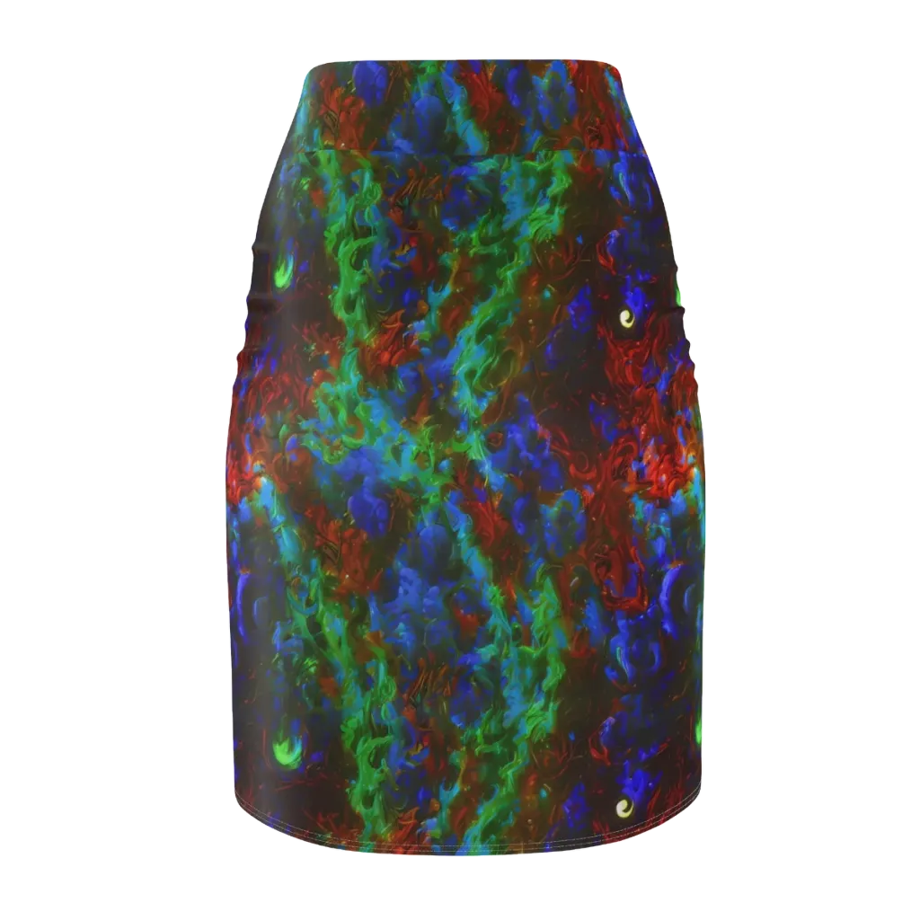 Prismatic Flame on Pencil Skirt — Back
