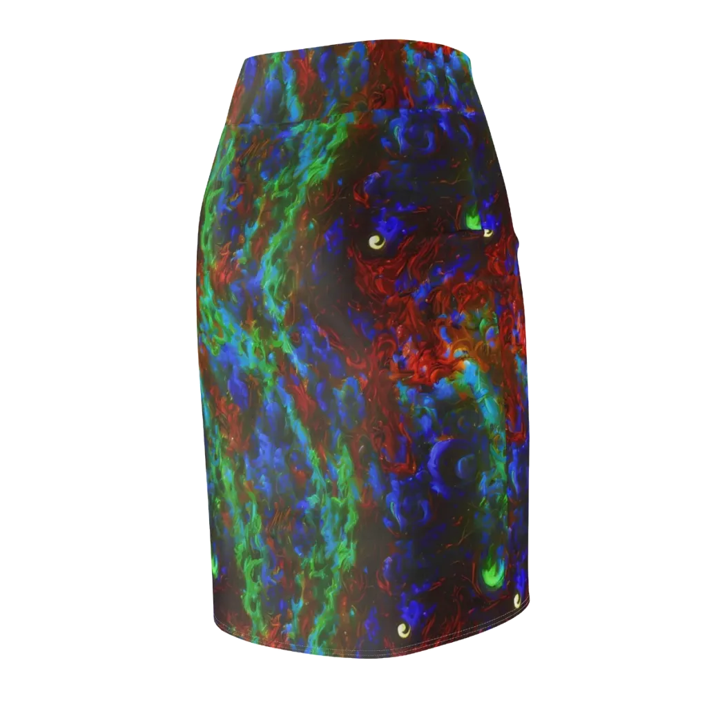 Prismatic Flame on Pencil Skirt — Back Side